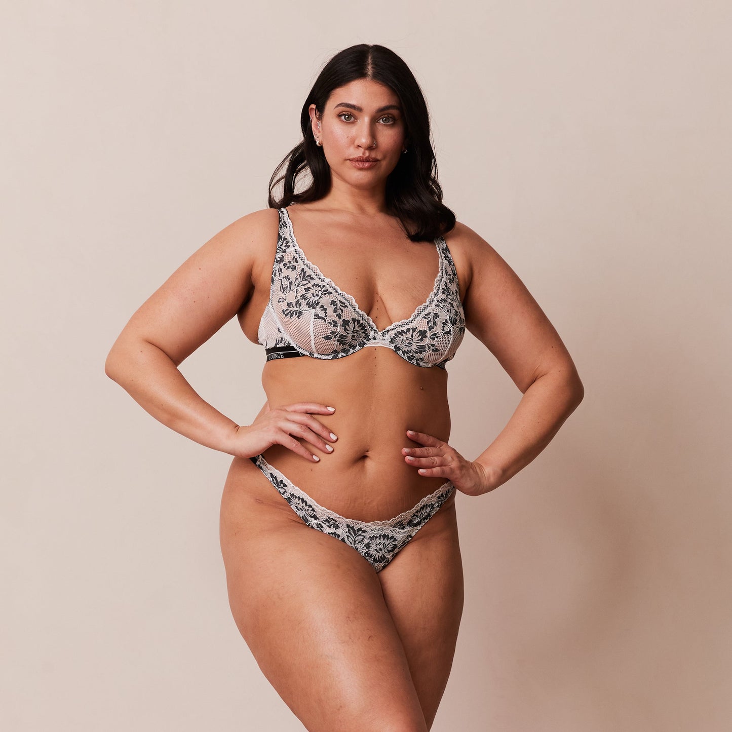 Luxe Balcony Bra - White & Black
