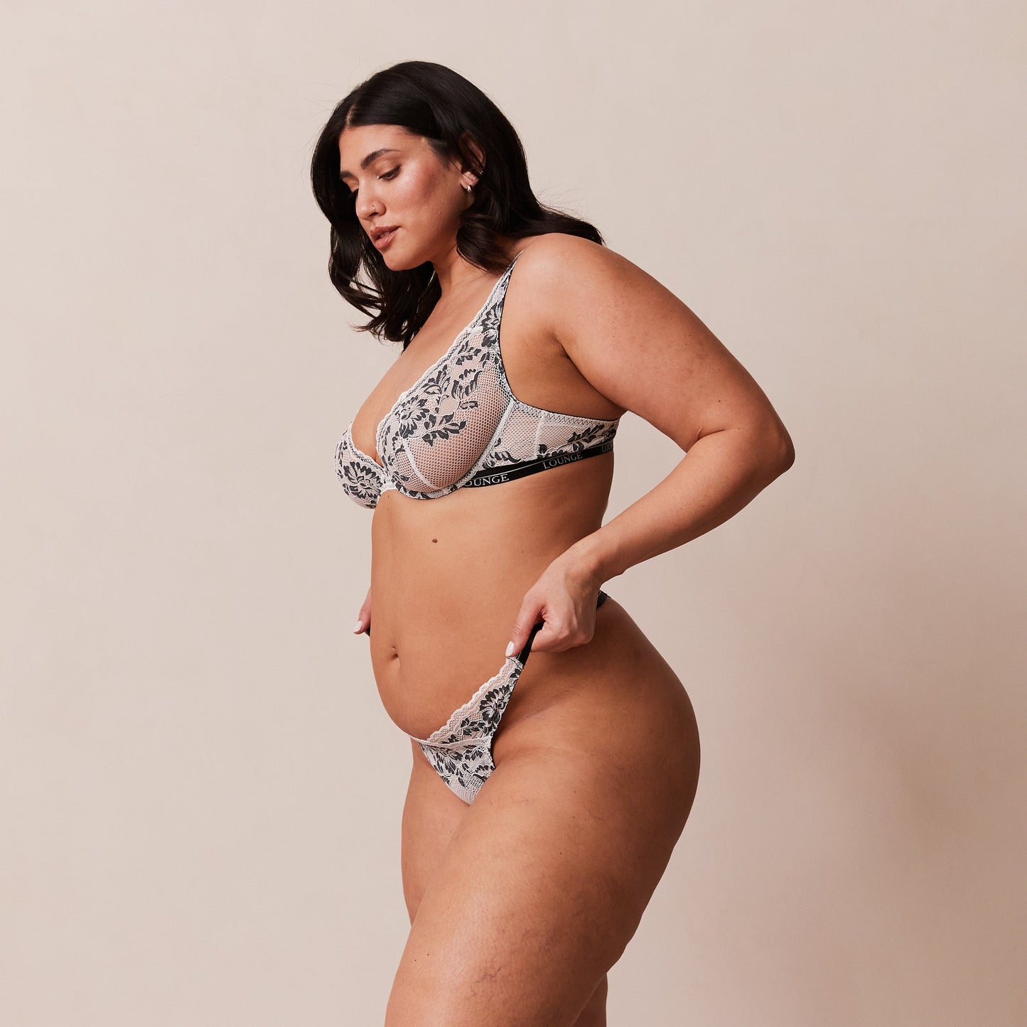 Luxe Balcony Bra - White & Black