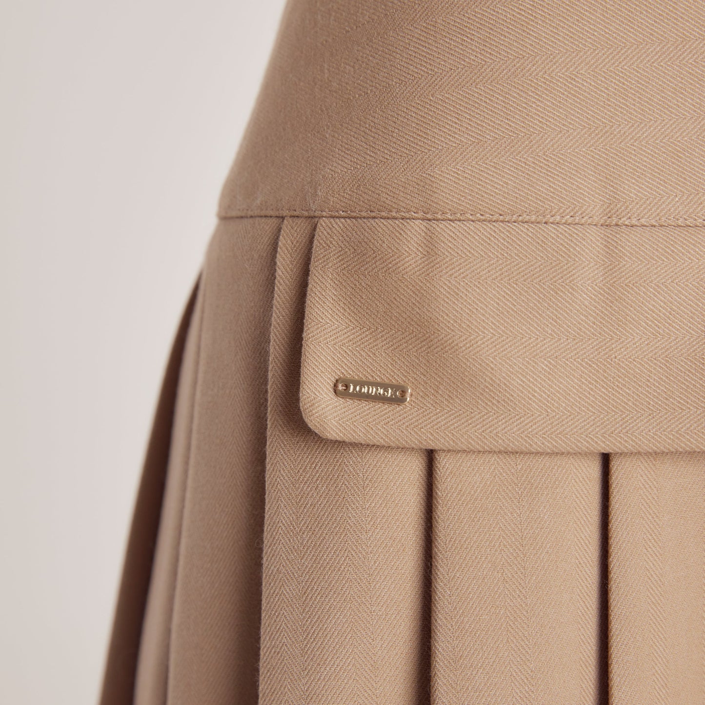 Box Pleat Mini Skirt - Camel