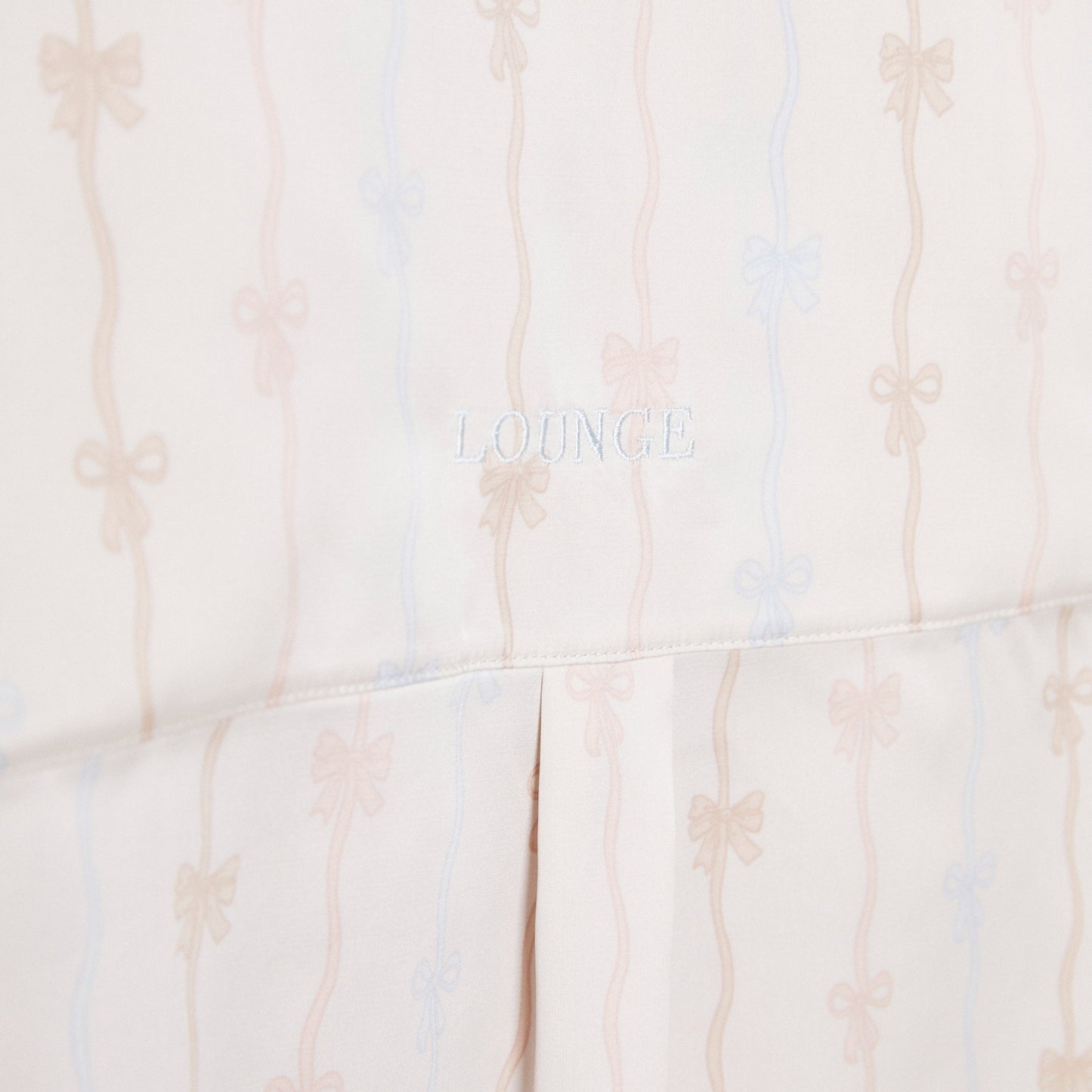 Bow Satin Pajama Shirt - Pearl